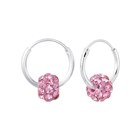 Children's Sterling Silver Dark Pink Hoop Earrings