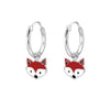 Children's Sterling Silver Fox Hoop Earrings