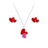 Children's Sterling Silver Hearts Pendant Necklace and Hearts Stud Earrings Set