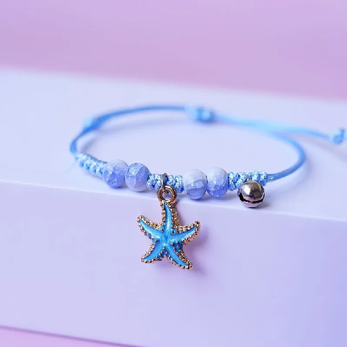 Children's Adjustable 'Starfish' Wish Bracelet / Friendship Bracelet - Blue