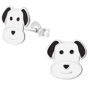 Children's Sterling Silver 'Brown Dog' Stud Earrings