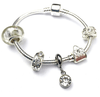 Children's 'April Birthstone' Diamond Coloured Crystal Silver Plated Charm Bead Bracelet