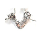 Adult's 'Daughter Half Heart Pink Sparkle' Silver Plated Charm Bracelet