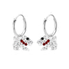 Children's Sterling Silver 'Crystal Dog' Hoop Earrings