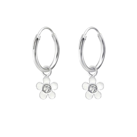 Children's Sterling Silver Angel Hoop Earrings