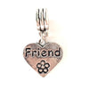 Silver Plated Friend Heart Drop Charm