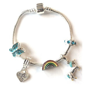 Teenager's 'Star of David' Silver Plated Charm Bead Bracelet