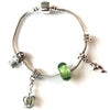 Children's Green 'Fairytale Mermaid' Silver Plated Charm Bead Bracelet
