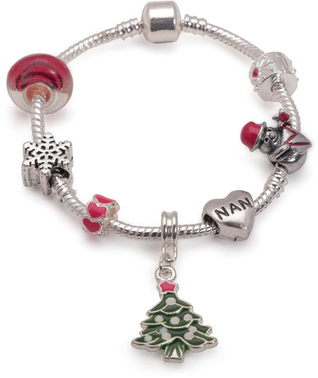 Adult's 'Mum Christmas Dream' Silver Plated Charm Bracelet
