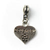 Silver Plated Daughter Heart Drop Charm