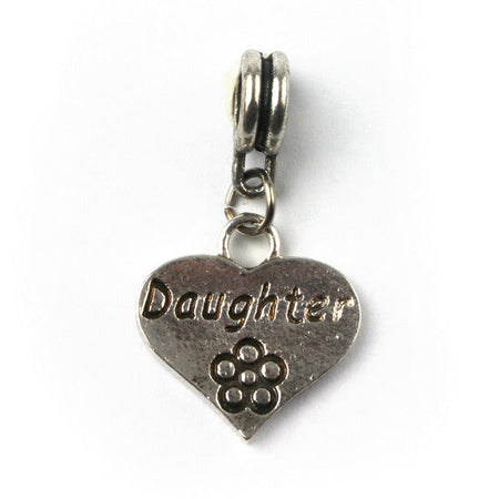 Grandmother and Granddaughter Split Heart Pendant Drop Charms