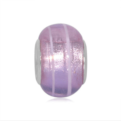 'Pink Me Up' Glass Bead With Silver Plated Core