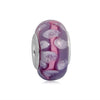 'Retro Lilac' Glass Bead With Silver Plated Core