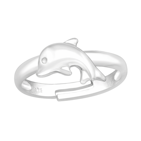 Children's Sterling Silver Adjustable Mermaid Heart Ring