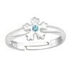 Children's Sterling Silver Adjustable Snowflake Ring