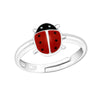 Children's Sterling Silver Adjustable Ladybird Ring