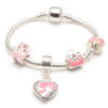 Children's 'Little Miss Pink' Silver Plated Charm Bead Bracelet