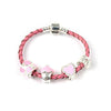 Children's 'Love and Kisses' Pink Leather Charm Bead Bracelet