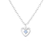 Children's Sterling Silver 'December Birthstone' Heart Necklace