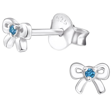Children's Sterling Silver 'Aqua Blue Crystal Star' Stud Earrings