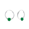 Children's Sterling Silver 'May Birthstone' Hoop Earrings