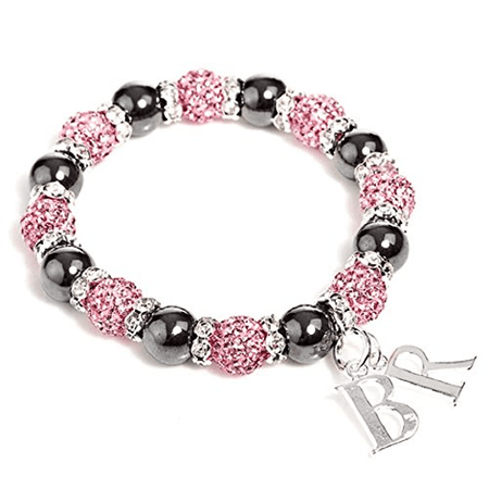 Designer Inspired 'Pink Pearl Glitter' Czech Crystal and Freshwater Pearl Stretch Bracelet