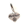 Silver Plated Mother Heart Drop Charm