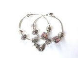 Teenager's 'Daughter Half Heart Pink Sparkle' Silver Plated Charm Bracelet