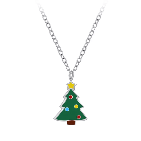 Children's Sterling Silver Multi-Coloured Crystal Cross Necklace