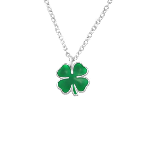 Children's Sterling Silver 'Lucky 4 Leaf Clover' Pendant Necklace