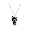 Children's Sterling Silver 'Cute Black Cat' Pendant Necklace