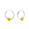 Children's Sterling Silver 'November Birthstone' Hoop Earrings