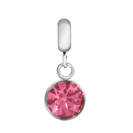 Pink Rose Quartz Natural Stone Pendant Necklace on Card - October