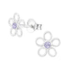 Children's Sterling Silver 'June Birthstone Open Flower' Stud Earrings