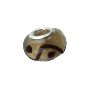 Glass 'Tiger's Eye' Bead With Silver Plated Core