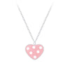 Children's Sterling Silver 'Pink Heart with White Spots' Pendant Necklace