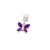 Silver Plated Purple Butterfly Dangle Charm