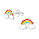 Children's Sterling Silver Rainbow Stud Earrings