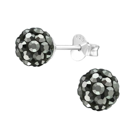 925 Sterling Silver Crystal Clear CZ Crystal 4mm Disco Ball Earrings