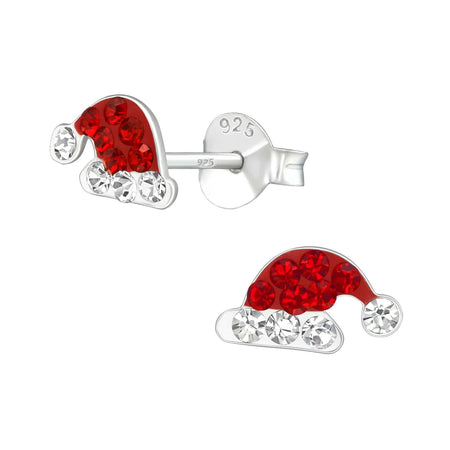 Children's Sterling Silver 'Dog with Red Collar' Crystal Stud Earrings