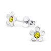 Children's Sterling Silver 'November Birthstone Solid Flower' Stud Earrings