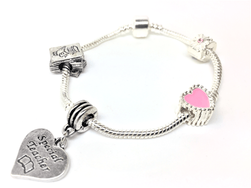 Silver plated Wise Owl bracelet special Teacher gift idea side view