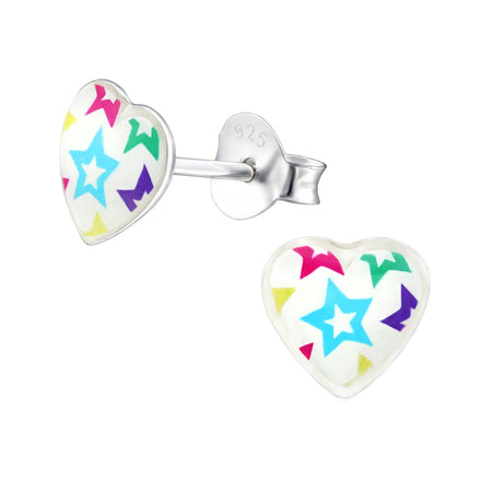 Children's Sterling Silver 'Swirling Heart' Stud Earrings