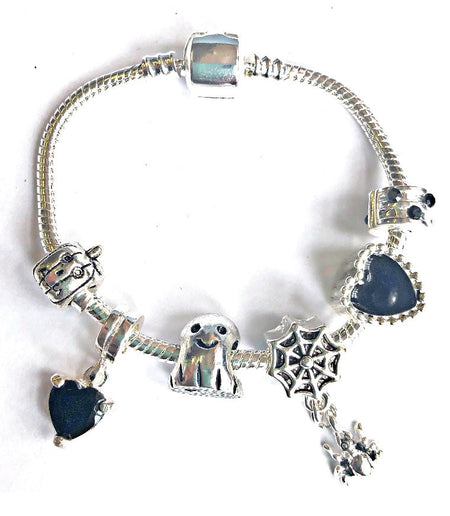 Children's 'February Birthstone' Amethyst Coloured Crystal Silver Plated Charm Bead Bracelet
