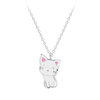 Children's Sterling Silver 'Cute White Cat' Pendant Necklace