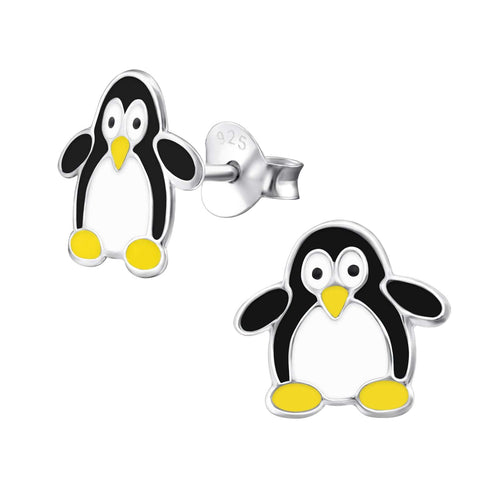 Children's Sterling Silver Penguin Stud Earrings