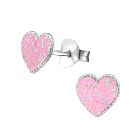 Children's Sterling Silver Pink Diamante Butterfly Stud Earrings