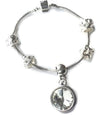 Adult's 'April Birthstone' Diamond Coloured Crystal Silver Plated Charm Bead Bracelet