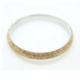 Stainless Steel & Czech 'Gold Sparkle' Gold and Silver Bangle/Bracelet