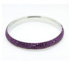 Stainless Steel & Czech 'Purple Sparkle' Purple and Silver Bangle/Bracelet